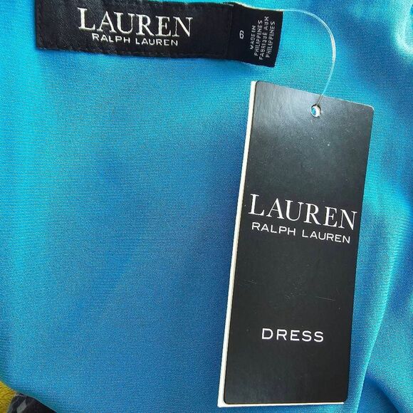 Lauren Ralph Lauren black label Sz 6 sleeveless jersey stretch dress in blaze oc - Picture 8 of 10